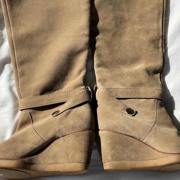 Coach Candid Suede Knee High Wedge Boots Sz 7.5 - Picture 2 of 11